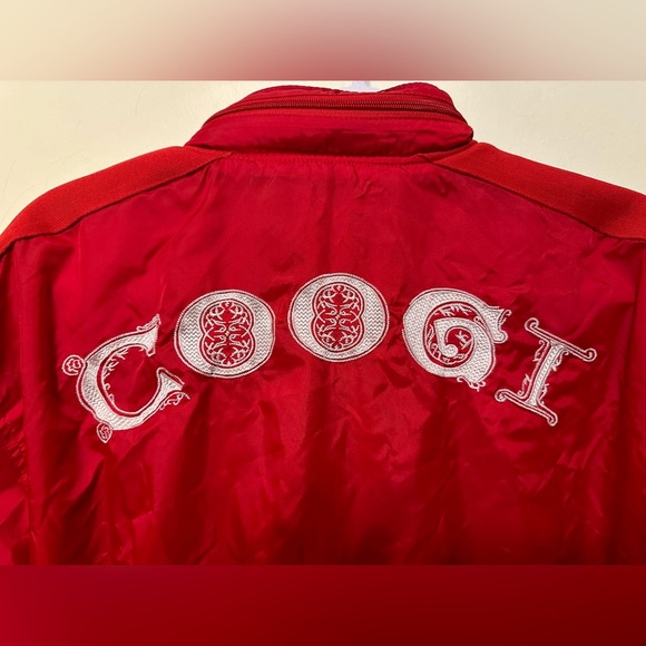 Coogi Bomber Jacket With Hood Size Large Red Vintage Retro Logo Embroidered - Picture 7 of 10